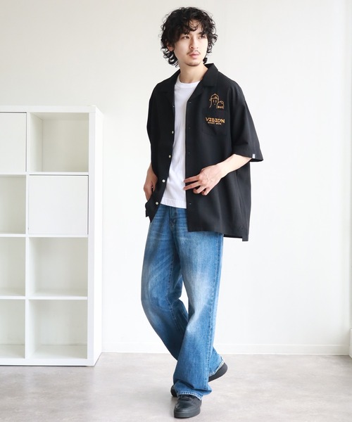 VISION STREET WEAR(ヴィジョンストリートウェア)の「【VISION STREET WEAR/ヴィジョンストリートウェア】ゴーストスケーター チェーン刺繍 オープンカラー半袖シャツ(シャツ/ブラウス・メンズ・ライトグレー/ブラック/サックスブルー・M/L/LL)」の16枚目の写真