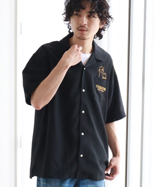 VISION STREET WEAR(ヴィジョンストリートウェア)の「【VISION STREET WEAR/ヴィジョンストリートウェア】ゴーストスケーター チェーン刺繍 オープンカラー半袖シャツ(シャツ/ブラウス・メンズ・ライトグレー/ブラック/サックスブルー・M/L/LL)」の12枚目の写真