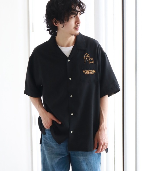 VISION STREET WEAR(ヴィジョンストリートウェア)の「【VISION STREET WEAR/ヴィジョンストリートウェア】ゴーストスケーター チェーン刺繍 オープンカラー半袖シャツ(シャツ/ブラウス・メンズ・ライトグレー/ブラック/サックスブルー・M/L/LL)」の13枚目の写真