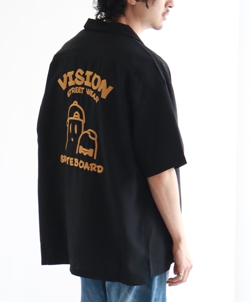 VISION STREET WEAR(ヴィジョンストリートウェア)の「【VISION STREET WEAR/ヴィジョンストリートウェア】ゴーストスケーター チェーン刺繍 オープンカラー半袖シャツ(シャツ/ブラウス・メンズ・ライトグレー/ブラック/サックスブルー・M/L/LL)」の15枚目の写真