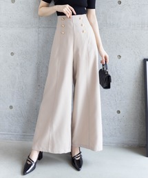 CLEAR BASIC | 【低身長サイズ有】ダブルボタンハイウエストワイドパンツ[オフィスカジュアル 着回し抜群 大人]≪CLEAR BASIC≫(その他パンツ)