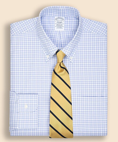 BROOKS BROTHERS(ブルックスブラザーズ)の「スーピマコットンストレッチ ブロードクロス チェック ドレスシャツ Regular Fit(シャツ/ブラウス・メンズ・ブルー系その他・16 1/2-32/15-32/15 1/2-33/15-33/16-33/16-31/17-32/14 1/2-31)」の1枚目の写真