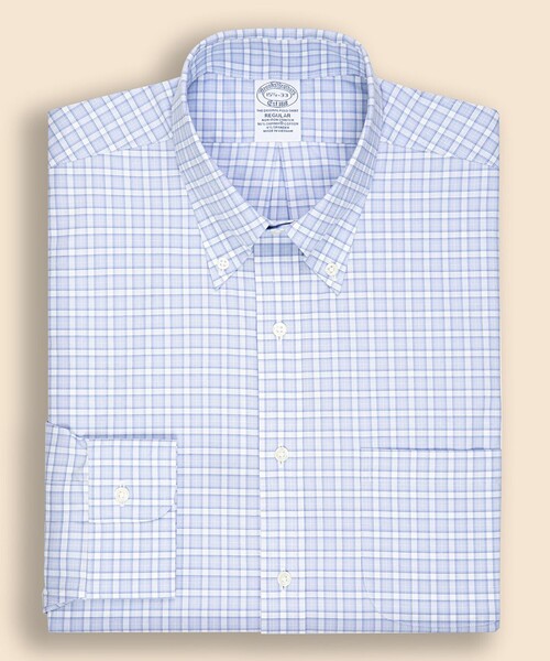 BROOKS BROTHERS(ブルックスブラザーズ)の「スーピマコットンストレッチ ブロードクロス チェック ドレスシャツ Regular Fit(シャツ/ブラウス・メンズ・ブルー系その他・16 1/2-32/15-32/15 1/2-33/15-33/16-33/16-31/17-32/14 1/2-31)」の2枚目の写真