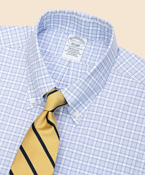 BROOKS BROTHERS(ブルックスブラザーズ)の「スーピマコットンストレッチ ブロードクロス チェック ドレスシャツ Regular Fit(シャツ/ブラウス・メンズ・ブルー系その他・16 1/2-32/15-32/15 1/2-33/15-33/16-33/16-31/17-32/14 1/2-31)」の3枚目の写真