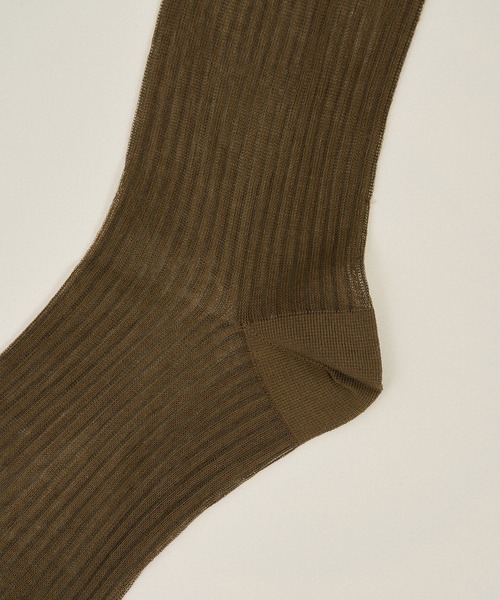 SALON adam et rope'（サロン アダム エ ロペ）の「シアーリブソックス（ソックス/靴下・レディース・オフホワイト/ブラウン/ブラック・FREE）」の9枚目の写真