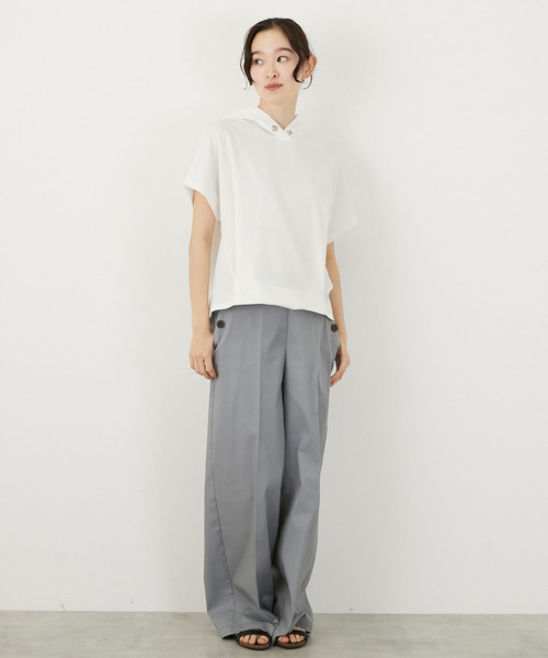 MELROSE claire(メルローズ クレール)の「スムースパーカー(Tシャツ/カットソー・レディース・オフホワイト/ネイビー/イエロー・FREE)」の12枚目の写真