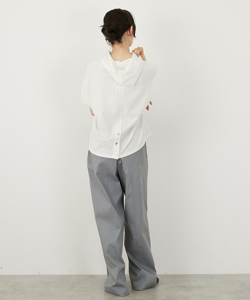 MELROSE claire(メルローズ クレール)の「スムースパーカー(Tシャツ/カットソー・レディース・オフホワイト/ネイビー/イエロー・FREE)」の8枚目の写真