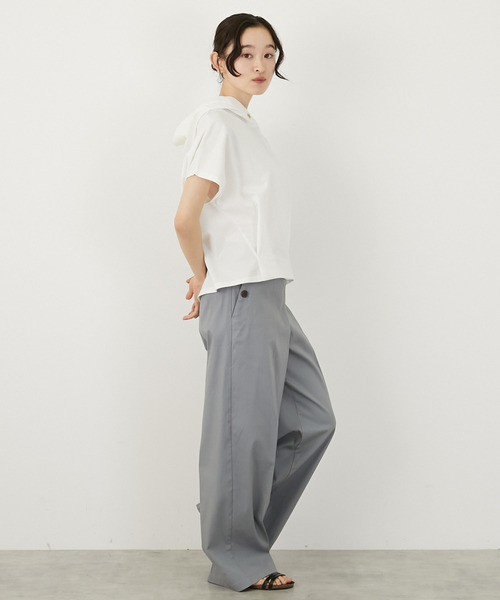 MELROSE claire(メルローズ クレール)の「スムースパーカー(Tシャツ/カットソー・レディース・オフホワイト/ネイビー/イエロー・FREE)」の7枚目の写真