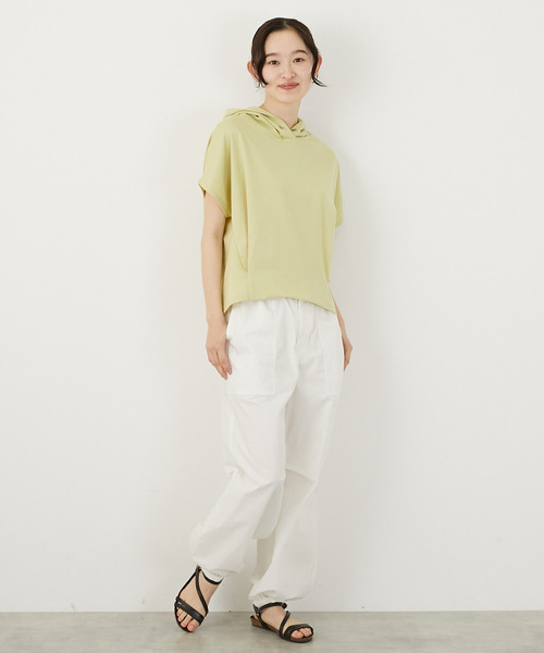 MELROSE claire(メルローズ クレール)の「スムースパーカー(Tシャツ/カットソー・レディース・オフホワイト/ネイビー/イエロー・FREE)」の6枚目の写真