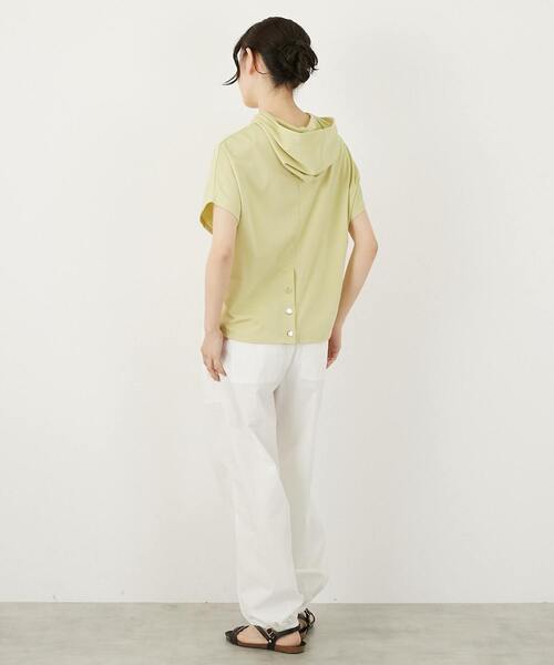 MELROSE claire(メルローズ クレール)の「スムースパーカー(Tシャツ/カットソー・レディース・オフホワイト/ネイビー/イエロー・FREE)」の4枚目の写真