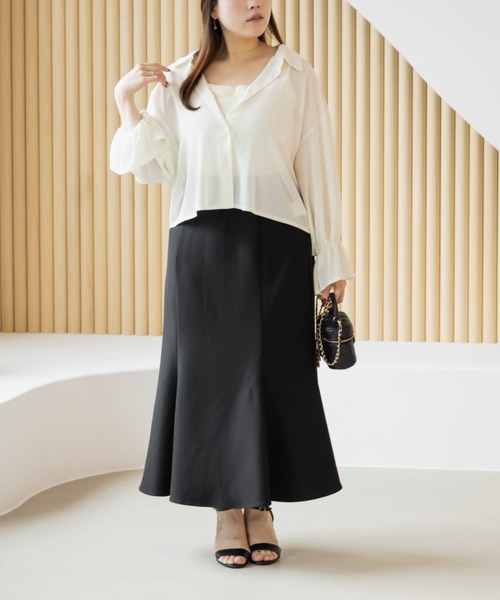 CLETTE(クレット)の「リブタンクトップ(タンクトップ・レディース・アイボリー/ブラック/チャコールグレー・4L/5L/LL/3L)」の11枚目の写真