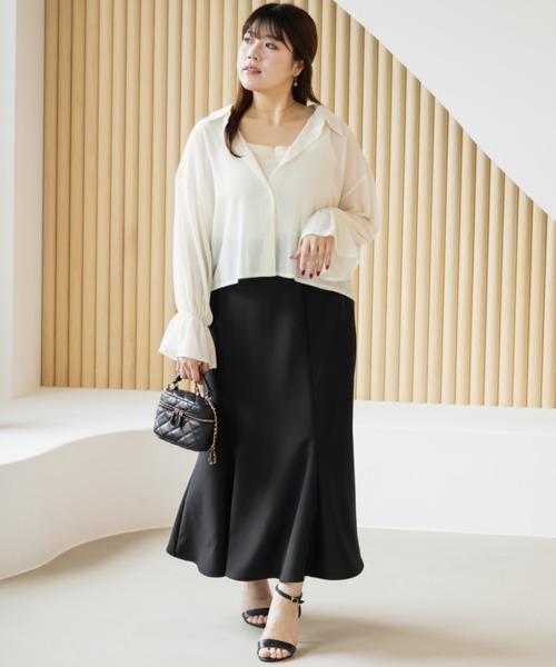 CLETTE(クレット)の「リブタンクトップ(タンクトップ・レディース・アイボリー/ブラック/チャコールグレー・4L/5L/LL/3L)」の10枚目の写真