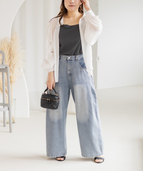 CLETTE(クレット)の「リブタンクトップ(タンクトップ・レディース・アイボリー/ブラック/チャコールグレー・4L/5L/LL/3L)」の17枚目の写真