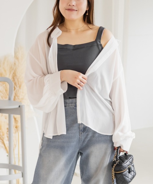 CLETTE(クレット)の「リブタンクトップ(タンクトップ・レディース・アイボリー/ブラック/チャコールグレー・4L/5L/LL/3L)」の19枚目の写真