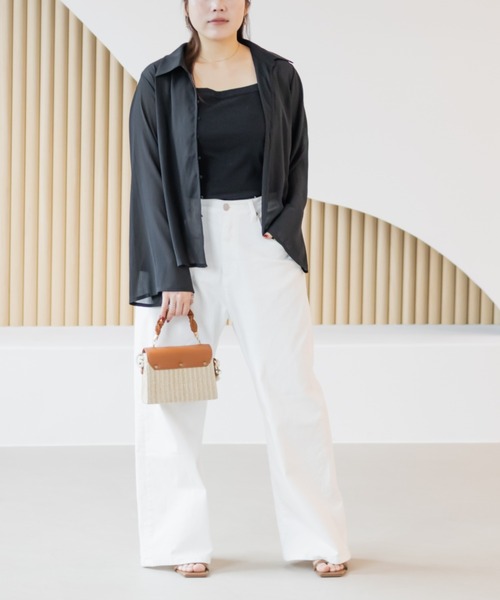 CLETTE(クレット)の「リブタンクトップ(タンクトップ・レディース・アイボリー/ブラック/チャコールグレー・4L/5L/LL/3L)」の22枚目の写真