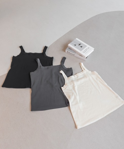 CLETTE(クレット)の「リブタンクトップ(タンクトップ・レディース・アイボリー/ブラック/チャコールグレー・4L/5L/LL/3L)」の21枚目の写真