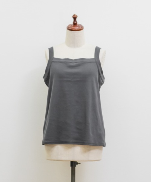 CLETTE(クレット)の「リブタンクトップ(タンクトップ・レディース・アイボリー/ブラック/チャコールグレー・4L/5L/LL/3L)」の9枚目の写真