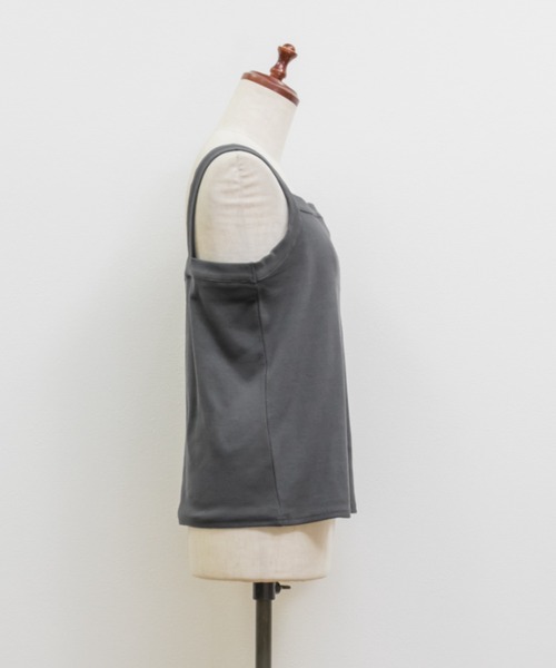CLETTE(クレット)の「リブタンクトップ(タンクトップ・レディース・アイボリー/ブラック/チャコールグレー・4L/5L/LL/3L)」の8枚目の写真