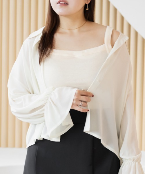 CLETTE(クレット)の「リブタンクトップ(タンクトップ・レディース・アイボリー/ブラック/チャコールグレー・4L/5L/LL/3L)」の13枚目の写真