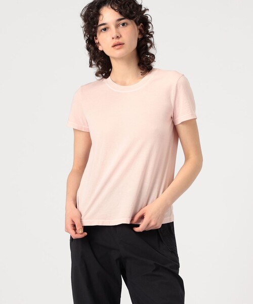 JAMES PERSE（ジェームスパース）の「ベーシック クルーネックTシャツ WLJ3114（Tシャツ/カットソー・レディース・ダークグリーン/ライトピンク・0/1/2）」の4枚目の写真