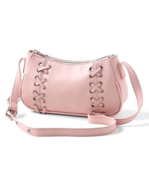 algy(アルジー)の「レースアップショルダーバッグ(ショルダーバッグ・キッズ・ブラック/オフホワイト/ベージュ/ピンク・FREE)」の4枚目の写真