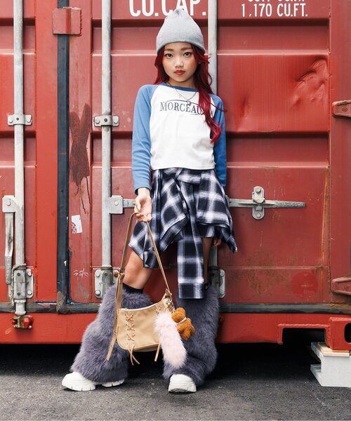 algy(アルジー)の「レースアップショルダーバッグ(ショルダーバッグ・キッズ・ブラック/オフホワイト/ベージュ/ピンク・FREE)」の5枚目の写真