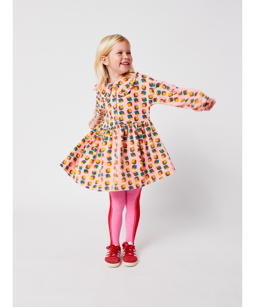 BOBO CHOSES(ボボショーズ)の「Dices all over micro corduroy dress(ワンピース・キッズ・ピンク・2-3YEAR/4-5YEAR/6-7YEAR/8-9y/10-11y/12-13y)」の1枚目の写真