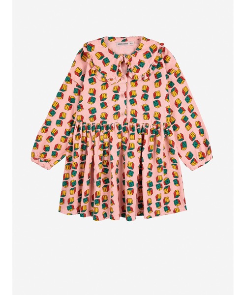 BOBO CHOSES(ボボショーズ)の「Dices all over micro corduroy dress(ワンピース・キッズ・ピンク・2-3YEAR/4-5YEAR/6-7YEAR/8-9y/10-11y/12-13y)」の2枚目の写真