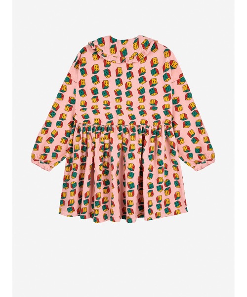 BOBO CHOSES(ボボショーズ)の「Dices all over micro corduroy dress(ワンピース・キッズ・ピンク・2-3YEAR/4-5YEAR/6-7YEAR/8-9y/10-11y/12-13y)」の3枚目の写真