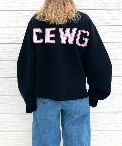 Q（キュー）の「フェルト刺繍ニットブルゾン（ブルゾン・レディース・ホワイト/ブラック・MEDIUM）」の22枚目の写真