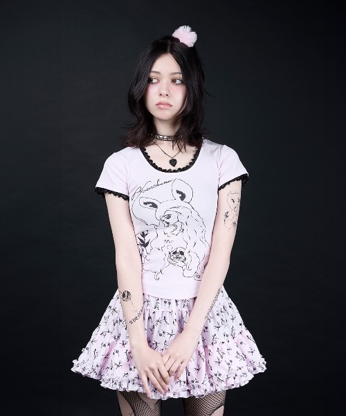 AVENCHUMU(アバンチュウム)の「ERICO collaboration illustrated tutu skirt(スカート・レディース・ホワイト/ブラック/ピンク・FREE/XS)」の7枚目の写真