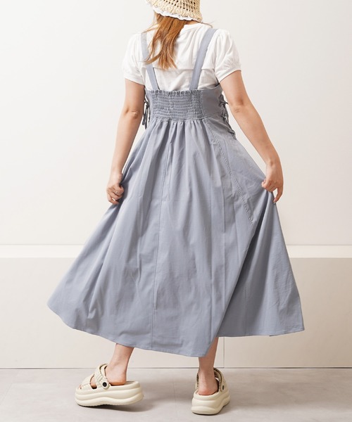 1111clothing(ワンフォークロージング)の「レースアップ ワンピース / Racing-up dress(ワンピース・レディース・ブルー/ブラック/ライトグレー/ライトカーキ・M)」の4枚目の写真