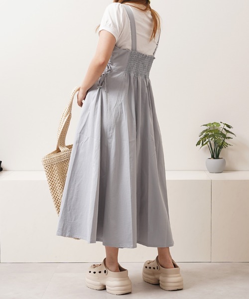 1111clothing(ワンフォークロージング)の「レースアップ ワンピース / Racing-up dress(ワンピース・レディース・ブルー/ブラック/ライトグレー/ライトカーキ・M)」の2枚目の写真