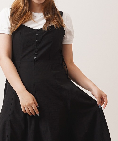 1111clothing(ワンフォークロージング)の「レースアップ ワンピース / Racing-up dress(ワンピース・レディース・ブルー/ブラック/ライトグレー/ライトカーキ・M)」の8枚目の写真