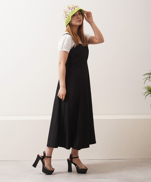 1111clothing(ワンフォークロージング)の「レースアップ ワンピース / Racing-up dress(ワンピース・レディース・ブルー/ブラック/ライトグレー/ライトカーキ・M)」の13枚目の写真