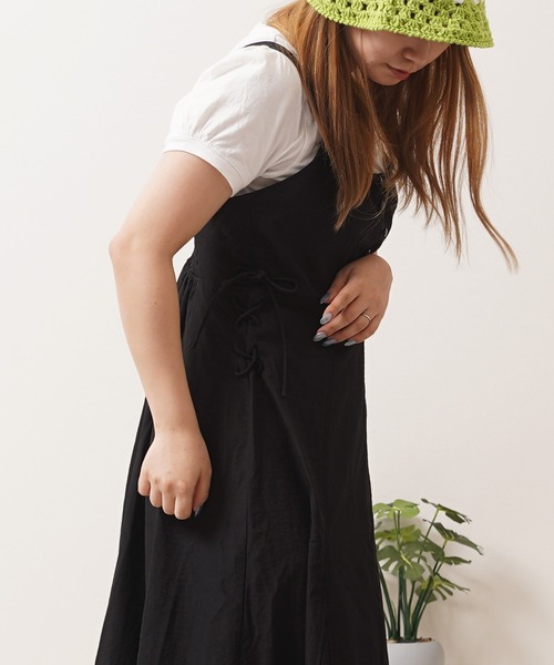 1111clothing(ワンフォークロージング)の「レースアップ ワンピース / Racing-up dress(ワンピース・レディース・ブルー/ブラック/ライトグレー/ライトカーキ・M)」の14枚目の写真