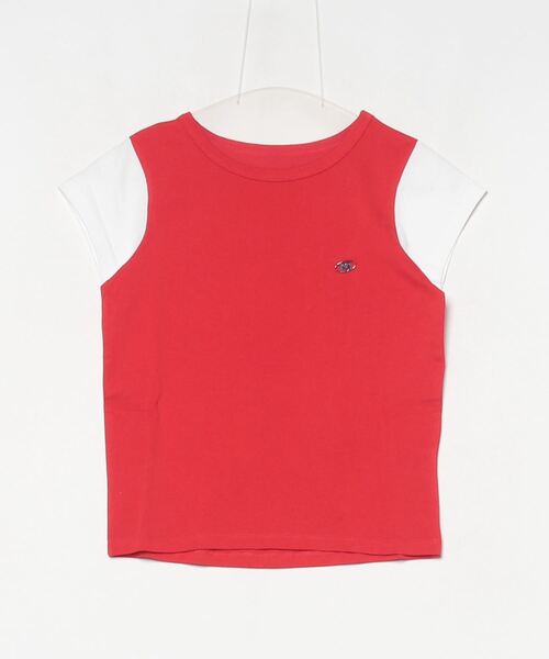 HTH（エイチティーエイチ）の「Switching Tee（Tシャツ/カットソー・レディース・グレー/ベージュ/レッド/ピンク・フリー）」の4枚目の写真