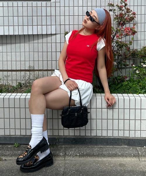 HTH（エイチティーエイチ）の「Switching Tee（Tシャツ/カットソー・レディース・グレー/ベージュ/レッド/ピンク・フリー）」の10枚目の写真