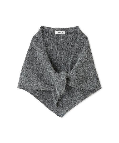 FRAY I.D(フレイアイディー)の「ニットスカーフ(バンダナ/スカーフ・レディース・アイボリー/グレー・F)」の1枚目の写真