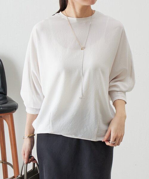 BEARDSLEY（ビアズリー）の「ストレッチドルマンT（シャツ/ブラウス・レディース・グレー/ブラック/ホワイト・1/0）」の2枚目の写真