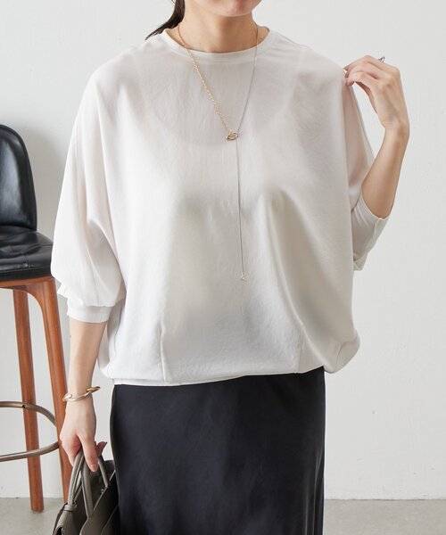 BEARDSLEY（ビアズリー）の「ストレッチドルマンT（シャツ/ブラウス・レディース・グレー/ブラック/ホワイト・1/0）」の4枚目の写真