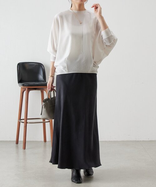 BEARDSLEY（ビアズリー）の「ストレッチドルマンT（シャツ/ブラウス・レディース・グレー/ブラック/ホワイト・1/0）」の6枚目の写真