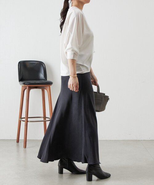 BEARDSLEY（ビアズリー）の「ストレッチドルマンT（シャツ/ブラウス・レディース・グレー/ブラック/ホワイト・1/0）」の7枚目の写真