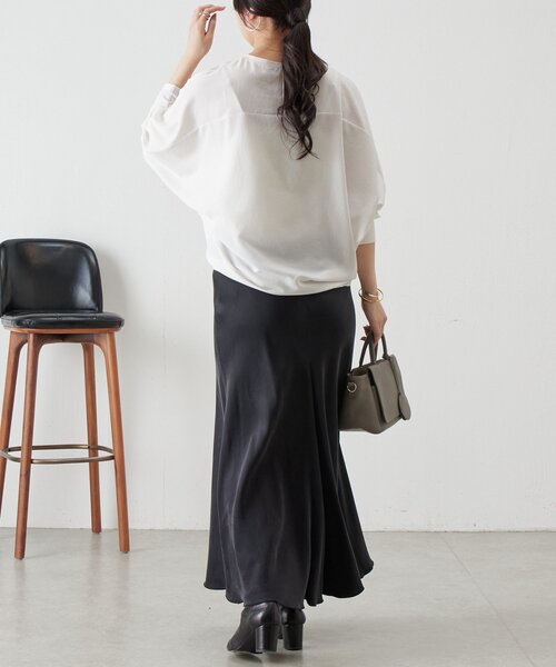 BEARDSLEY（ビアズリー）の「ストレッチドルマンT（シャツ/ブラウス・レディース・グレー/ブラック/ホワイト・1/0）」の8枚目の写真