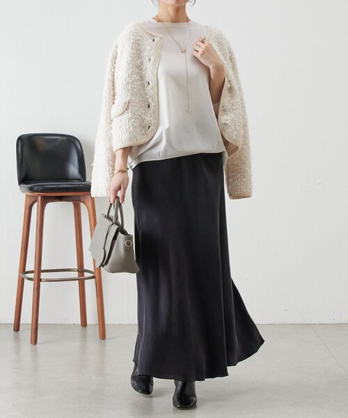 BEARDSLEY（ビアズリー）の「ストレッチドルマンT（シャツ/ブラウス・レディース・グレー/ブラック/ホワイト・1/0）」の9枚目の写真