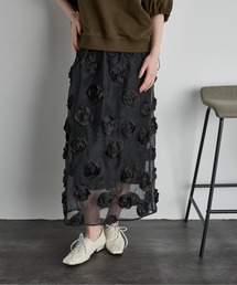 LEONARD 希少　大きいサイズ　花柄　スカート　黒 LEONARD FASHION タイトスカート 黒 花柄 - メルカリ