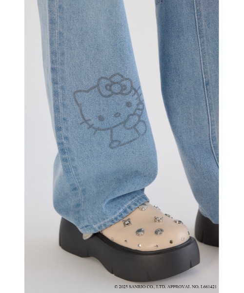 即日完売(サンリオキャラクターズ)DRAWING キティパンツ RODEO CROWNS WIDE BOWL | (サンリオキャラクターズ)DRAWING
