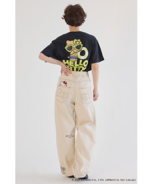 即日完売(サンリオキャラクターズ)DRAWING キティパンツ サンリオキャラクターズ)DRAWING キティパンツ（デニムパンツ