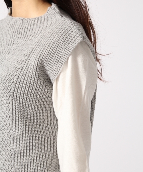 GLOBAL WORK(グローバルワーク)の「ニットベストレイヤープルオーバー長袖2/706839(ニット/セーター・レディース・ネイビー/ブラウン/カーキ/グレー/ブルー・LARGE/SMALL/MEDIUM)」の13枚目の写真