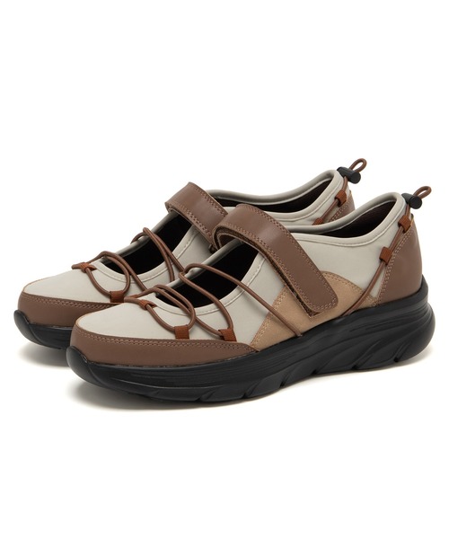 JELLY BEANS（ジェリービーンズ）の「ゴムクロスストラップスニーカー(215-55167)JELLY BEANS(ジェリービーンズ)（スニーカー・レディース・ベージュ/ブラック/ネイビー・L/M/S/LL）」の5枚目の写真